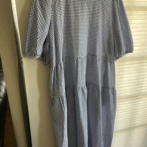 Women’s Gingham Checkered Midi Dress